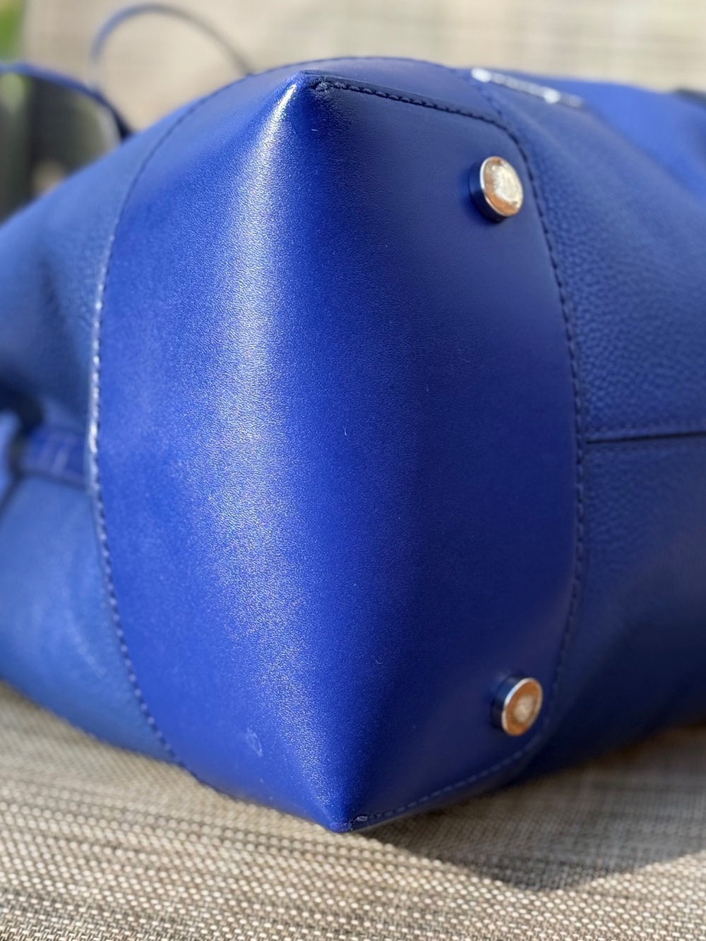Michael Kors Royal Blue Leather Drawstring Bucket Shoulder Bag - Picture 9 of 13